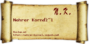 Nehrer Kornél névjegykártya